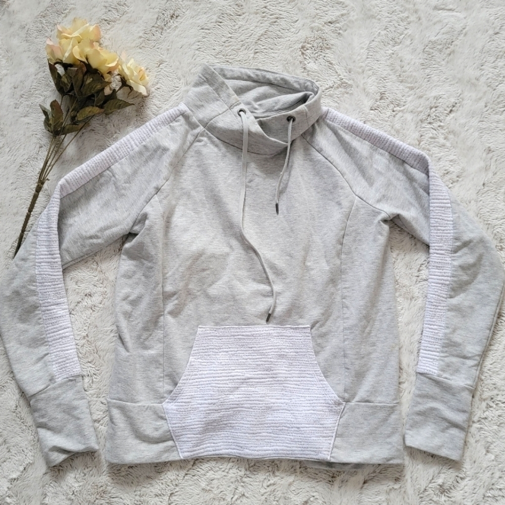 Fila Sport‎ Gray White Kangaroo Pouch Cowl Neck Long Sleeve Sweatshirt Sz S